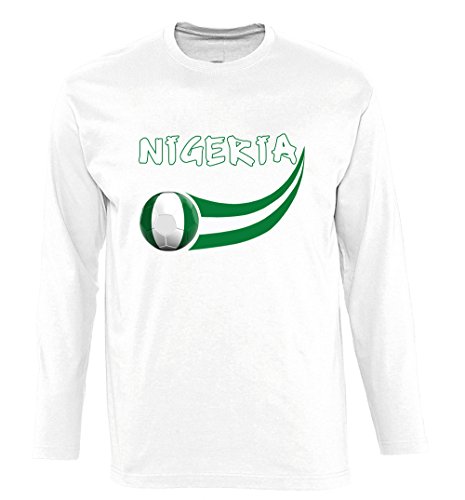 Supportershop T-Shirt Nigeria L/S Herren, Weiß, FR: 2 x L (Größe Hersteller: XXL) von Supportershop