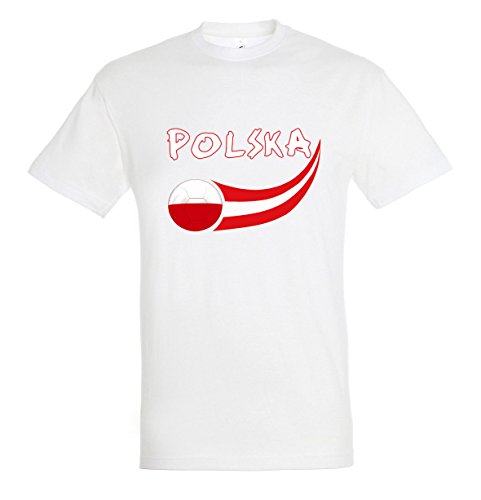 Supportershop T- T-Shirt, Polen, Weiß, Herren, FR: L (Größe Hersteller: L) von Supportershop