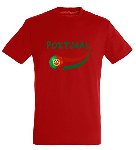 Supportershop T-Shirt Portugal Herren, Rot, FR: XL (Größe Hersteller: XL) von Supportershop