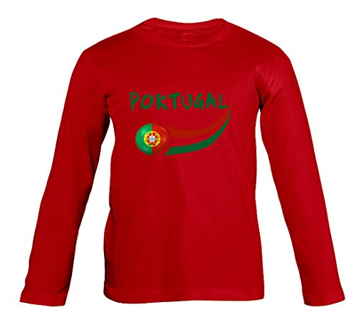 Supportershop T-Shirt Portugal L/S Kinder Jungen, rot, fr: XL (Größe Hersteller: 10 Jahre) von Supportershop