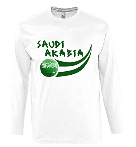 Supportershop T-Shirt Saudi-Arabien L/S Herren, Weiß, fr: M (Größe Hersteller: M) von Supportershop