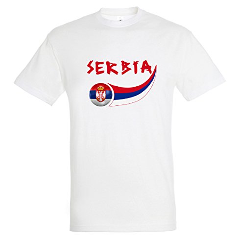 Supportershop T-Shirt Serbie, weiß, Herren, FR: 2XL (Größe Hersteller: XXL) von Supportershop