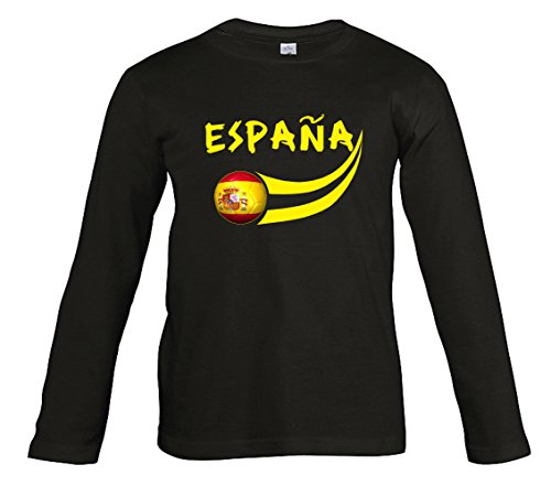 Supportershop Fußball-T-Shirt – Spanien – Kinder für 4-Jährige Schwarz (Schwarz M/L) von Supportershop
