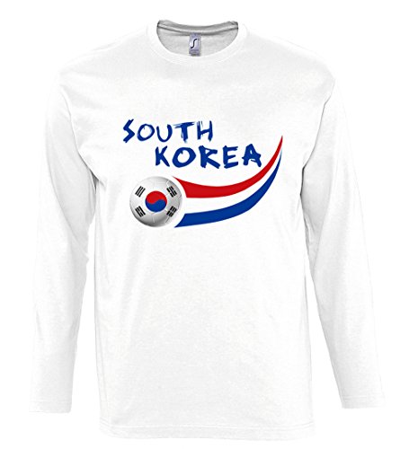 Supportershop T-Shirt Südkorea L/S Herren, Weiß, fr: L (Größe Hersteller: L) von Supportershop