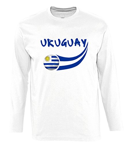 Supportershop T-Shirt Uruguay L/S Herren, Weiß, fr: S (Größe Hersteller: S) von Supportershop