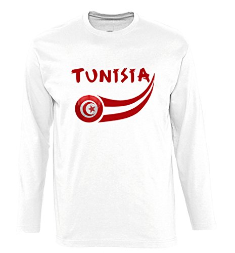 Supportershop Tunesien Herren Langarmshirt S weiß von Supportershop