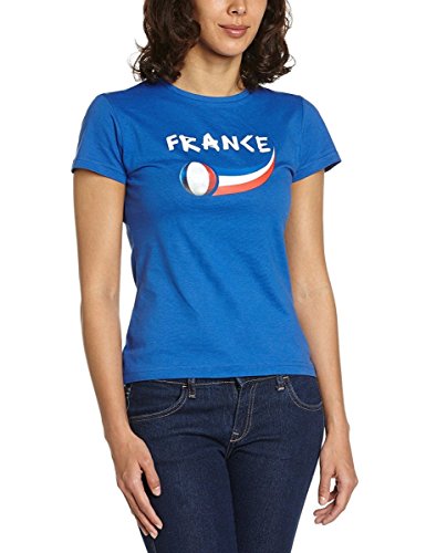 Supportershop Women'Frankreich, Fan-T-Shirt Rundhals Blau Blue - Bleu Royale L von Supportershop