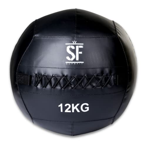 Suprfit – Medizinball 12 kg für Cross- & Functional Training – Wall Ball mit weichem Polster & griffiger PVC-Oberfläche – Gewichtsball zum Training von Explosivkraft, Kondition & Koordination von Suprfit