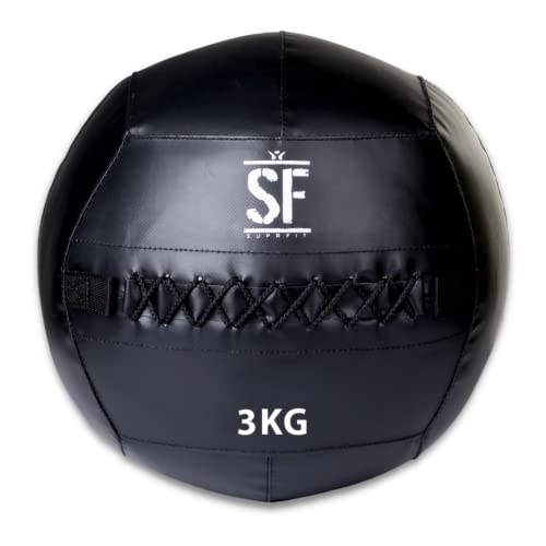 Suprfit – Medizinball 3 kg für Cross- & Functional Training – Wall Ball mit weichem Polster & griffiger PVC-Oberfläche – Gewichtsball zum Training von Explosivkraft, Kondition & Koordination von Suprfit