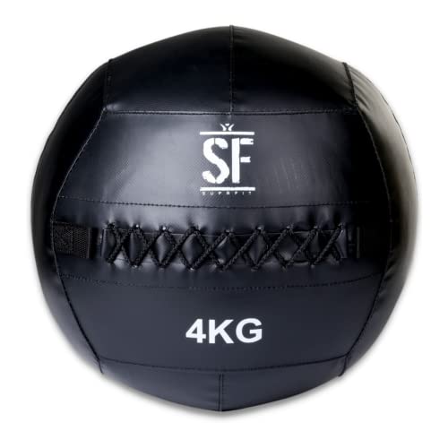 Suprfit – Medizinball 4 kg für Cross- & Functional Training – Wall Ball mit weichem Polster & griffiger PVC-Oberfläche – Gewichtsball zum Training von Explosivkraft, Kondition & Koordination von Suprfit