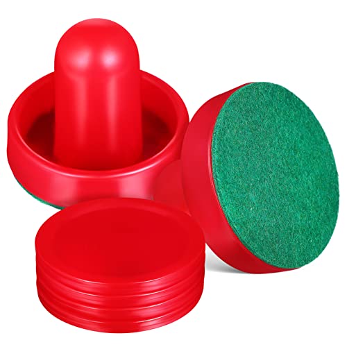 Supvox Airhockey-Komplettset 4 Rote Pucks 2 Pusher Sliders 2 Pads Für Spieltische von Supvox