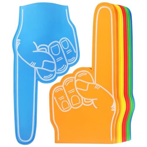 Supvox Riesige Leere Schaumstoff-Finger 10 Stück DIY-Schaumstoff-Handhandschuhe Hand Cheerleading-Pom-Pom Für Sport-Mottopartys Baseball-Basketball-Fußball-Team-Geschenke von Supvox