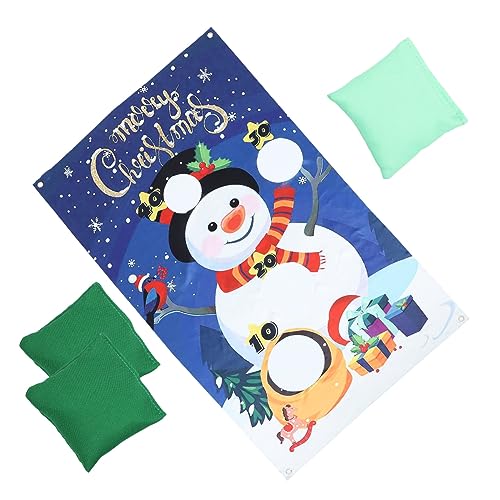 Supvox Weihnachtliches Sandbag Spielset mit Schneemann Flagge Wiederverwendbar Lustiges Wurfspiel für Familienwettbewerbe und Outdoor Spaß an Festtagen Zufällige Farbe Zufällige Farbe von Supvox