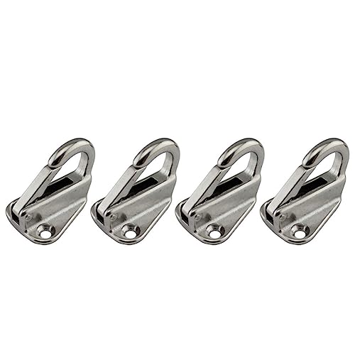 Surakey Edelstahl Fenderhaken Boot, 4 Stück Marine Grade Edelstahl 316 Silber Haken Schnapphaken Fenderhalter Bootsfeder Kotflügelhaken Marine Hardware Boot Zubehör Werkzeug für Marine Wohnmobile von Surakey