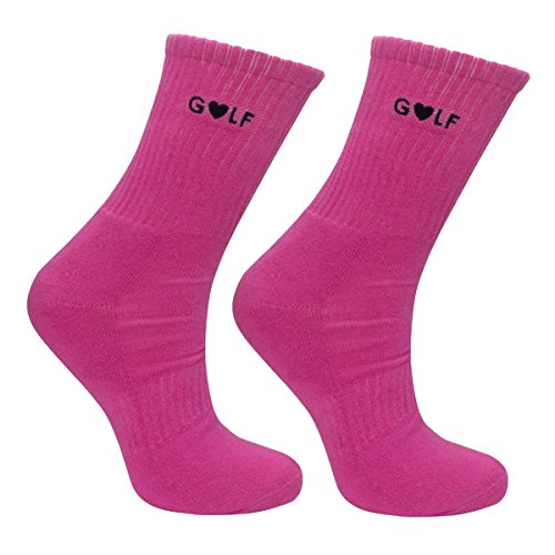 Surprizeshop Damen Golf Emblem Crew Socken, Rose, Nicht zutreffend von Surprizeshop