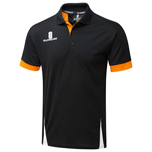 Surridge Sports Herren Blade Polohemd, Schwarz/Orange/Weiß, L von Surridge Sports