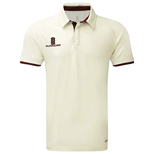 Surridge Sports Herren Ergo Short Sleeve Cricket Hemd, kastanienbraun, M von Surridge Sports