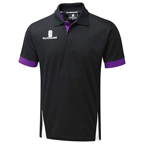 Surridge Sports Unisex-Kinder-Poloshirt S Schwarz/Violett/Weiß von Surridge Sports