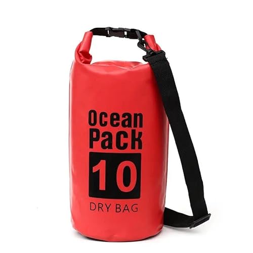 Surtep Ocean Dry Bag Wasserdichter Beutel/Sack Ideal für Motorboote, Segelboote, Wassermotorräder, Rafting, Kajaks, Kanus, Paddleboards,Camping, Angeln 10L Rot von Surtep