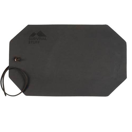 Survival Stuff Ledermatte - Echtes pflanzlich gegerbtes Büffel Leder Dunkelbraun - 2mm Stark - Als Knieschutz, Sitzmatte & Unterlage für Dein Outdoor Abenteuer von Survival-Stuff.de