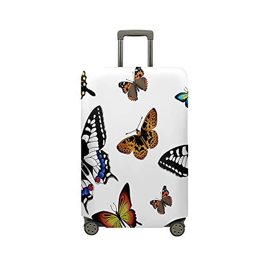 Surwin 3D Bunte Schmetterlinge Reise Kofferschutzhülle Reisetasche Kofferbezug Elastisch Kofferhülle Gepäck Cover Waschbare Reisekoffer Hülle Schutz Bezug Schutzhülle (braun,S (18-20 Zoll)) von Surwin