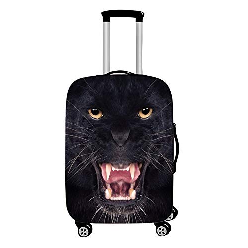 Surwin 3D Reise Kofferschutzhülle Waschbare Reisetasche Kofferbezug Elastisch Kofferhülle Gepäck Cover Reisekoffer Hülle Schutz Bezug Schutzhülle (Schwarzer Leopard,S (18-20 Zoll)) von Surwin