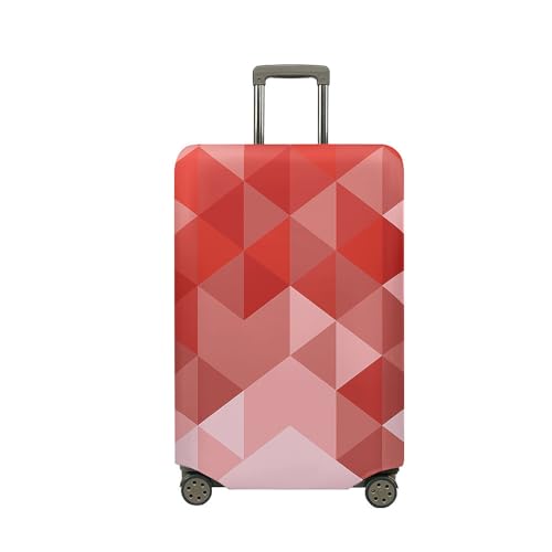 Surwin Geometrisches Muster Reise Kofferschutzhülle Reisetasche Kofferbezug Elastisch Kofferhülle Gepäck Cover Waschbare Reisekoffer Hülle Schutz Bezug Schutzhülle (Rot,S (18-20 Zoll)) von Surwin