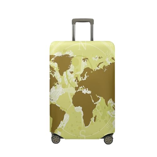 Surwin Reise Kofferschutzhülle Reisetasche Kofferbezug Elastisch Kofferhülle Gepäck Cover 3D-Muster Waschbare Reisekoffer Hülle Schutz Bezug Schutzhülle (grüne Einfachheit,XL (30-32 Zoll)) von Surwin