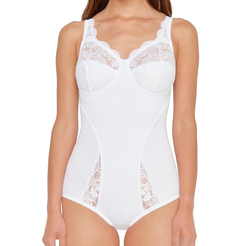 SUSA Body ohne Bügel Latina I Body Shapewear Damen stark formend I Frauen Mieder I Softer Bodysuit mit Shaping Effekt I Formt Taille, Bauch und Po I weiß I 100B von Susa