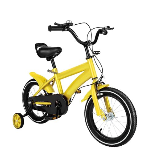 Susoso Fahrräder Kinderfahrrad für Jungen Mädchen Kinder Kinderfahrräder Höhenverstellbar mit Kleine Fahrradklingel für Jungen und Mädchen von 2 bis 4 Jahren (Gelb) von Susoso