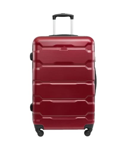 Handgepäck Kabinenkoffer Reisekoffer auf Rädern Rollgepäck Set Hohe Kapazität Trolley Gepäck Tasche Koffer, 1 x Rot, 45,7 cm von Suwequest