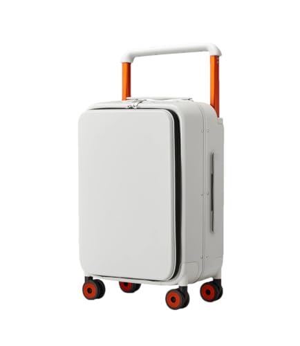 Koffer mit breitem Griff für Herren, Handgepäck, Damen, Reisetrolley, PC, Aluminiumrahmen, Handgepäckkoffer, Rauchweiß, 50,8 cm von Suwequest