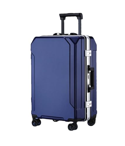 Reisegepäck, modischer Koffer, Aluminiumrahmen, Trolley-Koffer für Damen und Herren, Blau (weißer Rand), 61 cm (24 zoll) von Suwequest