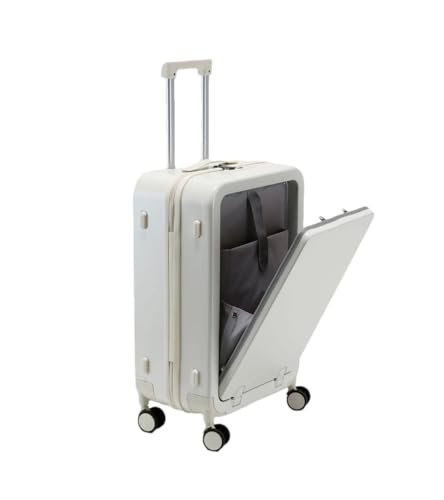 Reisekoffer, Frontöffnung, Passwortbox, Gepäck, Boarding, Trolley, Handgepäck, Rollkoffer, weiß, 66 cm von Suwequest
