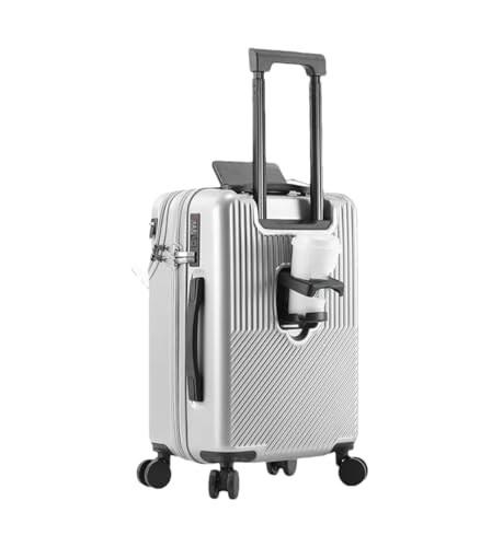 Robustes Gepäck-Set mit großer Kapazität, Koffer, vorne offen, Unisex, Handgepäck, Reisegepäck, Silberfarben, 116 von Suwequest