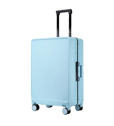 Rollkoffer mit Aluminiumrahmen, großes Fassungsvermögen, modischer Trolley-Koffer, Business-Boarding-Box, Reisegepäck, blau, 51 cm von Suwequest