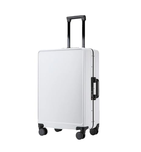 Rollkoffer mit Aluminiumrahmen, großes Fassungsvermögen, modischer Trolley-Koffer, Business-Boarding-Box, Reisegepäck, weiß, 128 von Suwequest