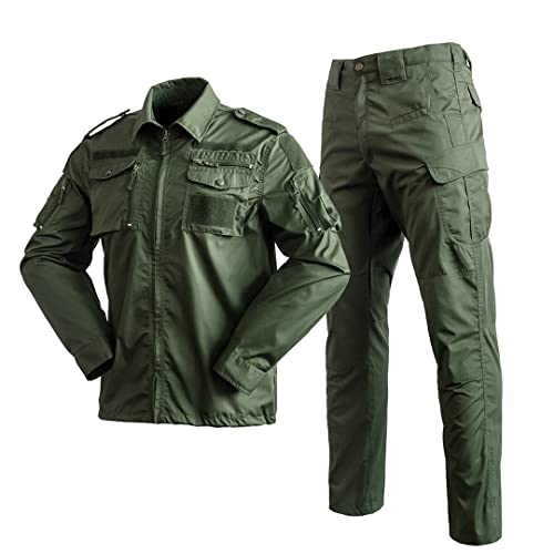 Suwequest Herren Camouflage Combat Tactical Militäruniformen Arbeitskleidung 、 Uniformen Herren Camo Jacket + Pants Army Green XXL-80-90kg von Suwequest