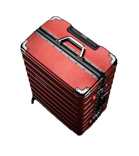 Suwequest Reisegepäck, Aluminiumrahmen, Stange, Trolley, Koffer, Handgepäck, große Kapazität, Passwortbox, rot, 51 cm von Suwequest