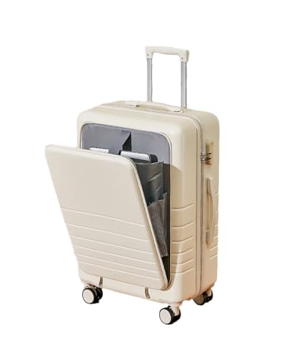 Suwequest Reisekoffer, Trolley-Koffer, Vorderöffnung, Rollgepäck, Passwort, Koffer, Boarding-Koffer, Computertasche, weiß, 66 cm von Suwequest