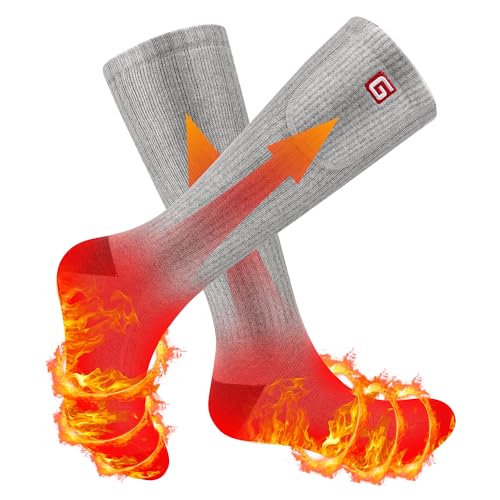 Svpro Wiederaufladbare elektrische Socken für Männer und Frauen 4000mAh Batteriebetriebene beheizte Socken 3 Wärmeeinstellungen Kaltwetter Socken Heizung bis zu 12 Stunden von Svpro