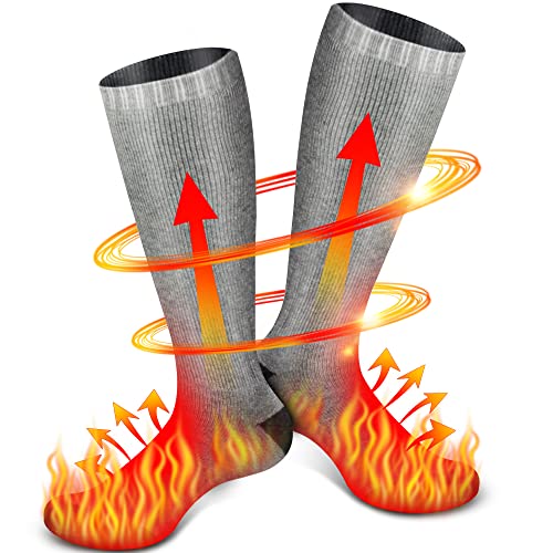 Svpro Männer Frauen Elektrisch beheizte Socken wiederaufladbare waschbare Batteriesocken, beheizte Socken für Fußwärmer bei kaltem Wetter, Thermosocken für Arthritis Neuropathie Skifahren Jagd von Svpro