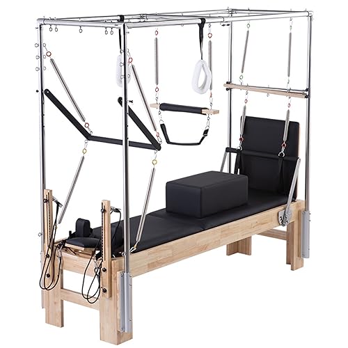 DESHIKE Retro-Holz-Pilates-Cadillac-Reformer-Ausrüstung für Heimstudio-Pilates-Gerät für Workouts, Reformer-Pilates für Anfänger, große Größe… von DESHIKE
