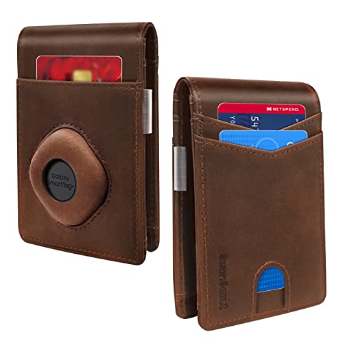 SwanScout Brieftasche für Galaxy SmartTag, Braun, for SmartTag & SmartTag+ Plus, Geldbörsen mit Tracker-Halter von SwanScout