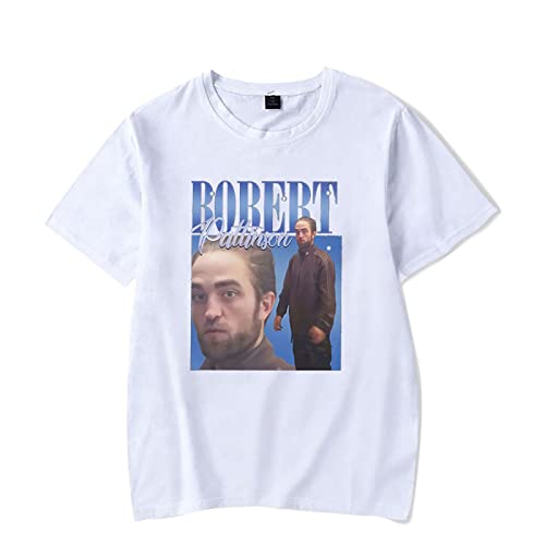 Herren T-Shirts Rundhals Schwarz Weiß Bunt - Robert Pattinson Tshirt Kurzarm - Classics Tees Tops Für Outdoor Und Freizeit von Swdan
