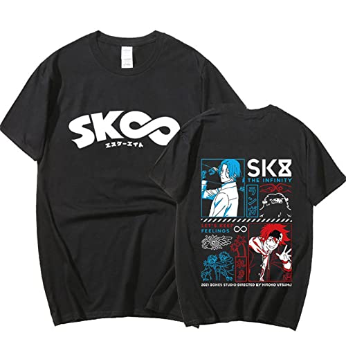 SK8 The Infinity Tshirt Langa & Reki T-Shirt Anime Figure Print T-Shirt Kurzarmhemden Mit Rundem Hals Für Damen/Herren Manga Bekleidung von Kinsea