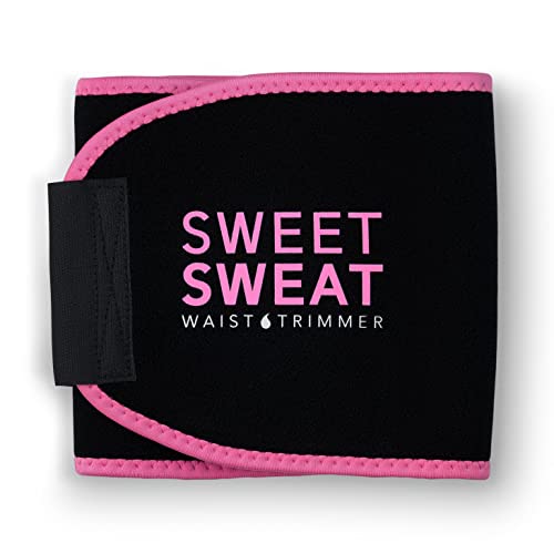 Sports Research Bauchgurt „Sweet Sweat“ zur Förderung der Schweißbildung am Bauch, Herren, Pinkes Logo, Medium: 8" x 41" Length von Sports Research