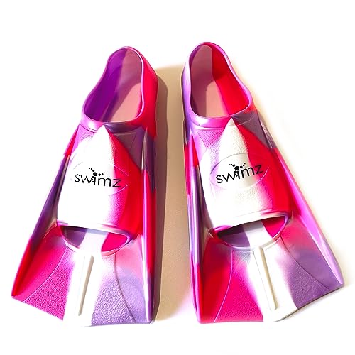 Swimz Schwimmflossen, kurz, Silikon, Pink/Weiß/Violett, Pink/White/Purple, UK 4-5 (37/38) von Swimz