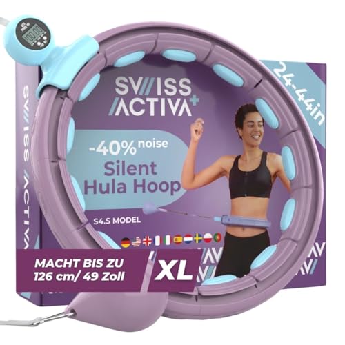 Swiss Activa+ Smart Hula Hoop Erwachsene, S4.S XL Größe mit Gewicht & Noppen- Hula Hoop Kugel, rutschfest, bis 69-126 cm Taillenumfang - Fitness Hoola Hoop zum Abnehmen von Swiss Activa+