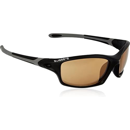 Swisseye Grip Sportbrille (100% UVA-, UVB- und UVC-Schutz, verstellbarer Nasenbereich, splitterfreies Material TR90, inkl. Mikrofaserbeutel), black matt/dark grey von Swiss Eye